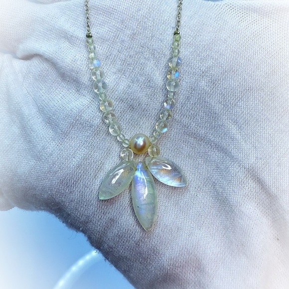 Hand Crafted Jewelry - Hand Crafted Elegant Pearl and Moonstone Necklace!